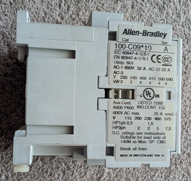 ALLEN-BRADLEY 100-C09*-10 SER A CONTRACTOR COIL VOLTAGE 110V AC