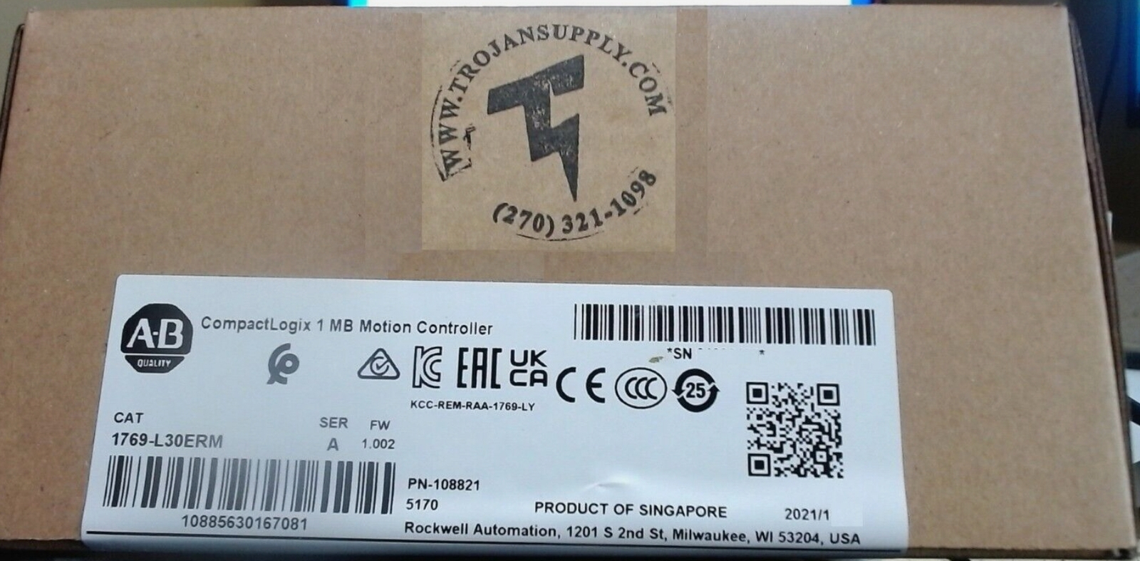 New Sealed Allen-Bredley 1769-L30ERM CompactLogix 1 MB Motion Controller