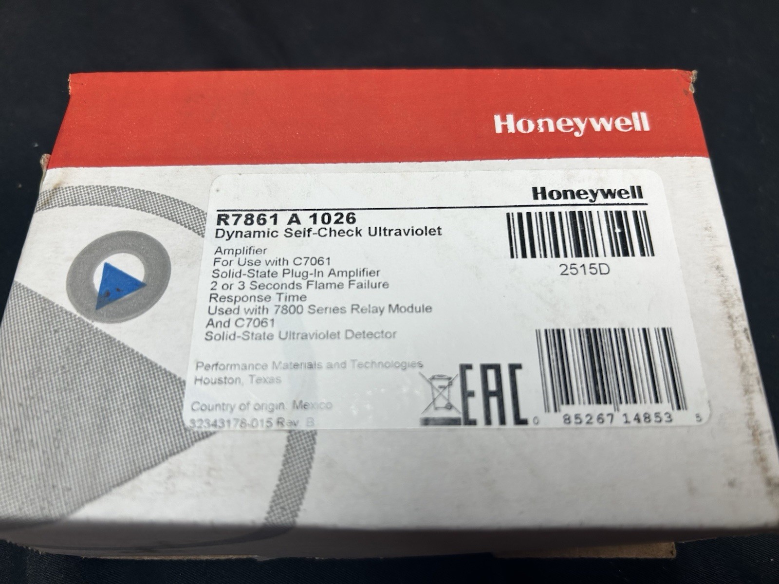 New Genuine HONEYWELL R7861 A 1026 Ultraviolet Flame Amplifier In Box