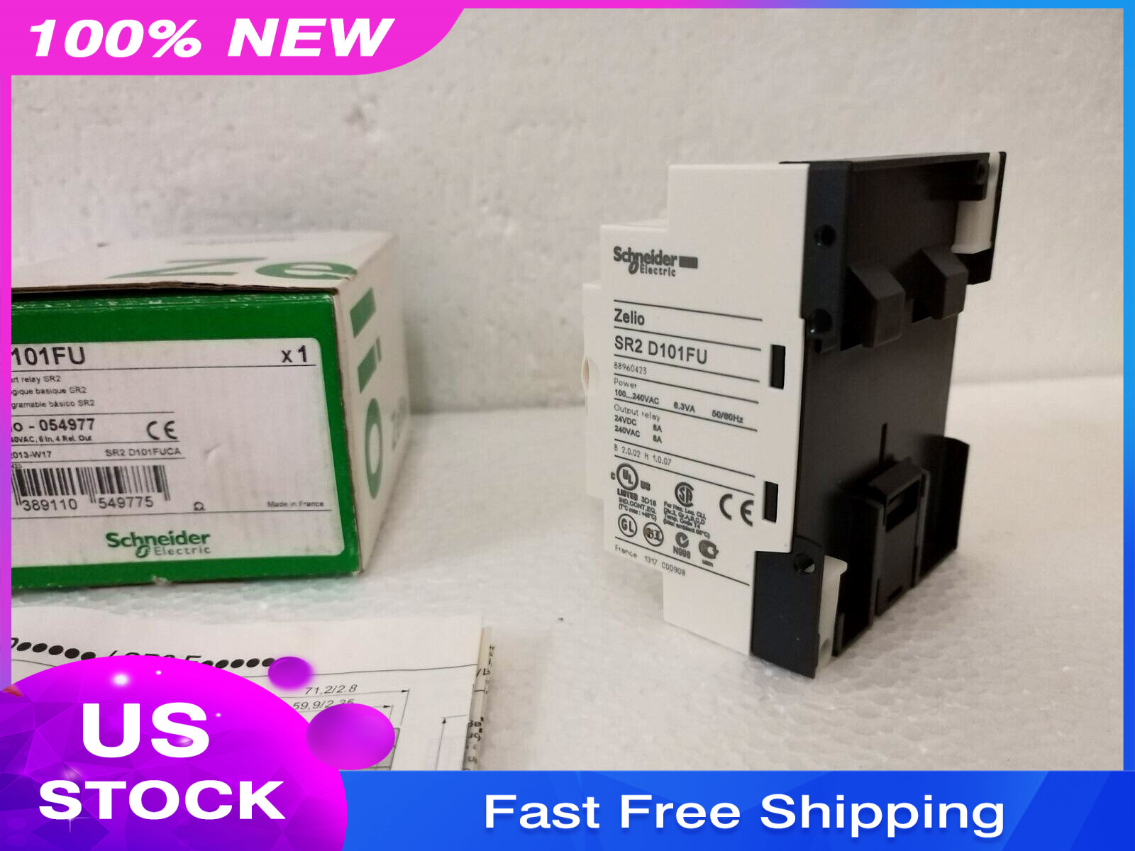 SR2D101FU Compact Smart Relay, Zelio Logic, 10 I/O, 100…240 V AC US Free TAX
