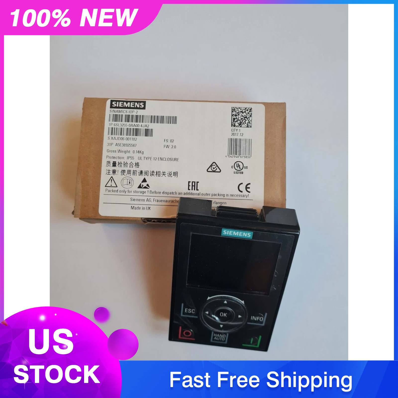 New Siemens 6SL3255-0AA00-4JA2 6SL32550AA004JA2 G Intelligent Operator Panel