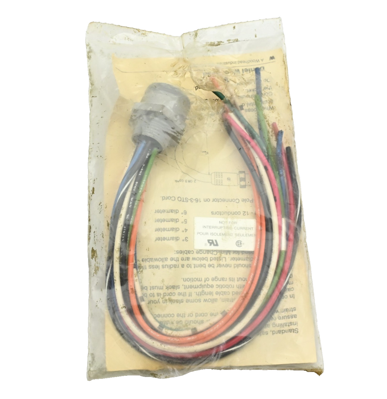 Woodhead 47405 12 Pin 600V 7A Male Straight Cable Assembly