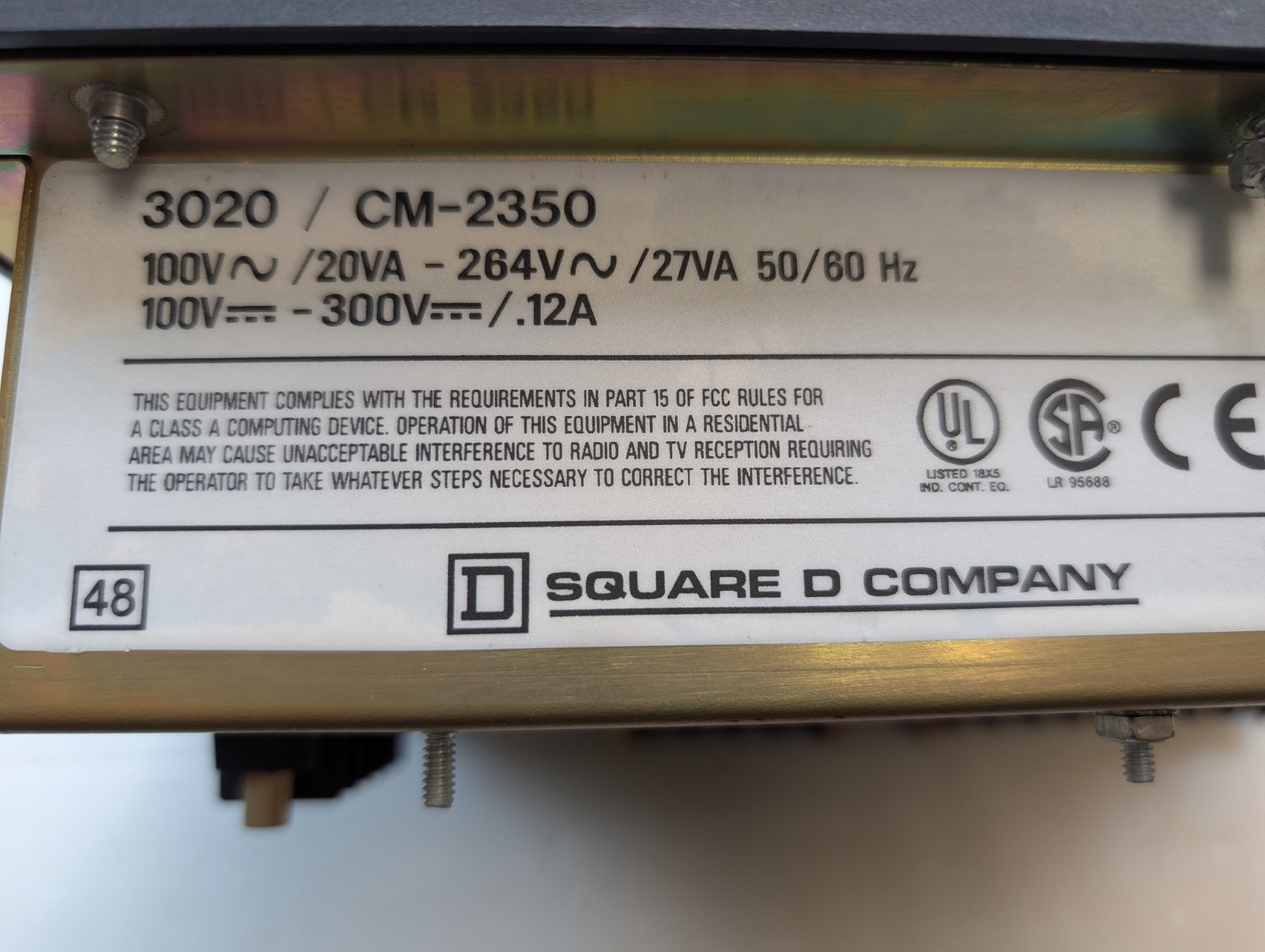 SQUARE D POWERLOGIC CLASS 3020 CM-2350 Circuit Monitor