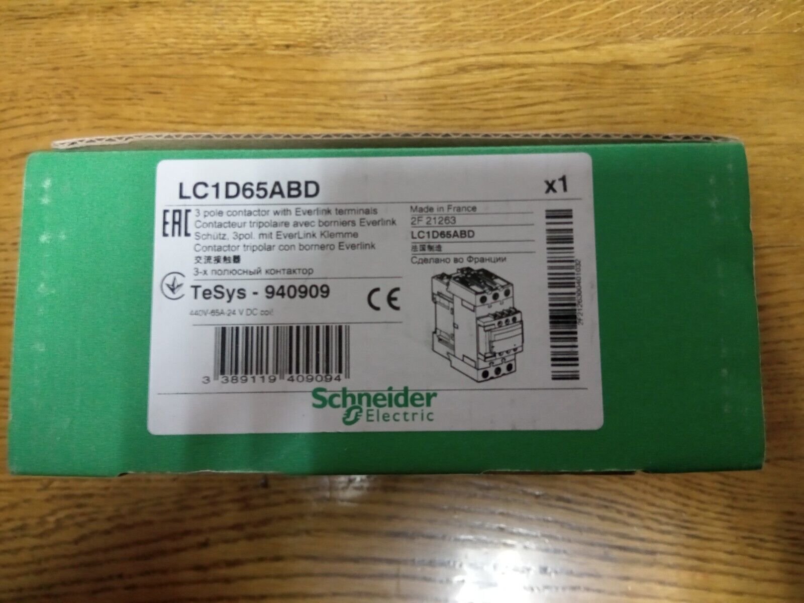 Schneider LC1D65ABD Contactor 65A New In Box Expedited Shipping