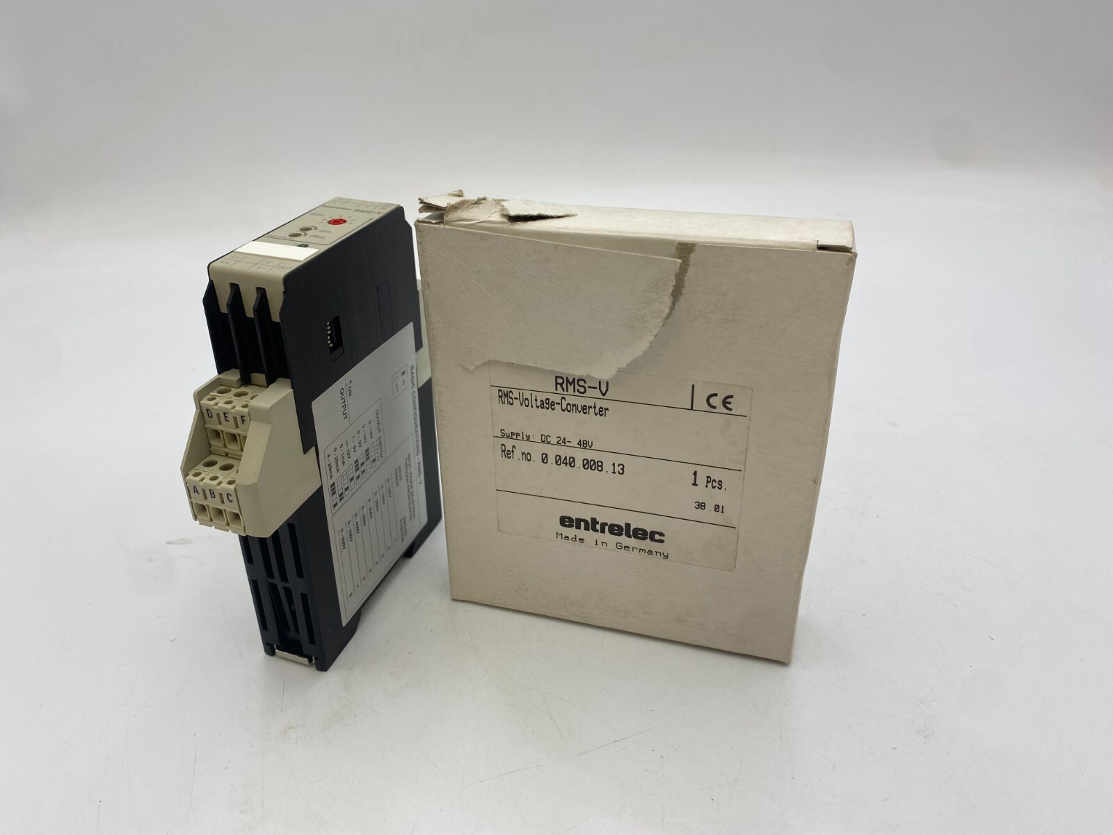Entrelec RMS-V Voltage Converter 24-48 Volt DC 8 Switch Position LED Indicator