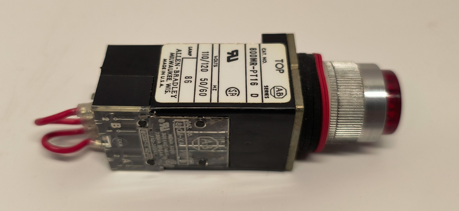 ALLEN BRADLEY 800MR-PT16 /D Push-to-Test Push Button – 110V/120V 60/50HZ