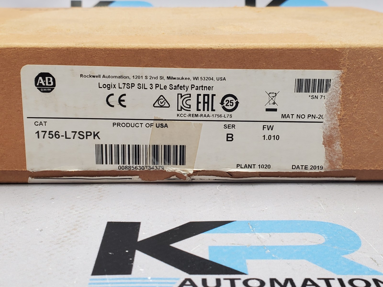 Surplus Pre-Owned Allen Bradley 1756-L7SP /B Logix L7SP Safety Partner