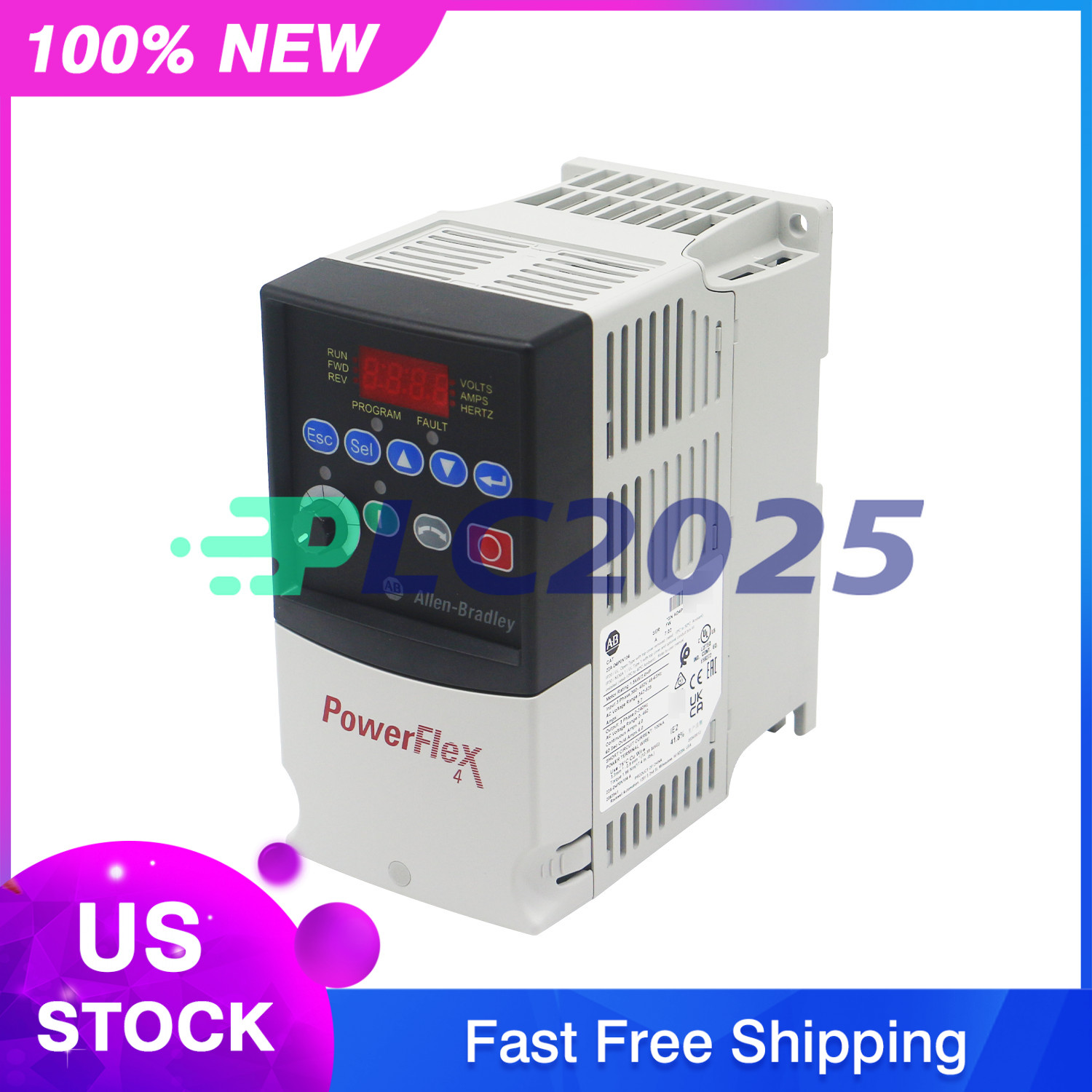 Allen Bradley 22A-D4P0N104 PowerFlex 4- 1.5 kW (2 HP) AC Drive New Sealed