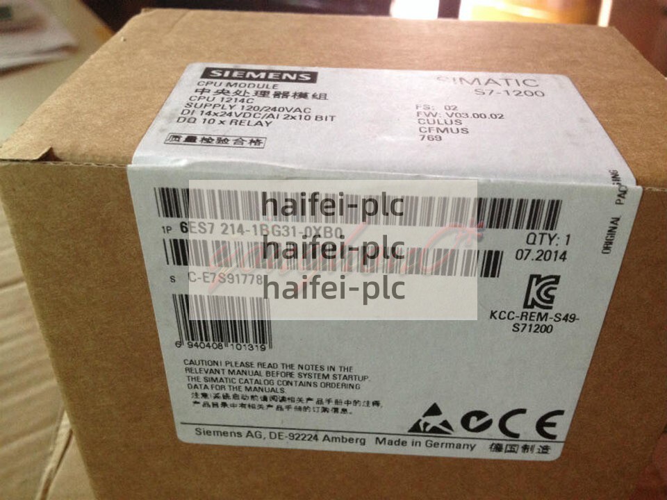 1PC NEW Siemens 6ES7 214-1BG31-0XB0 6ES7214-1BG31-0XB0