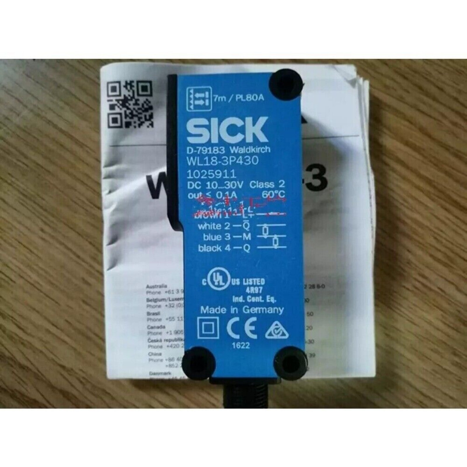 New Sick WL183P430 1025911 WL18-3P430 Photoelectric Switch