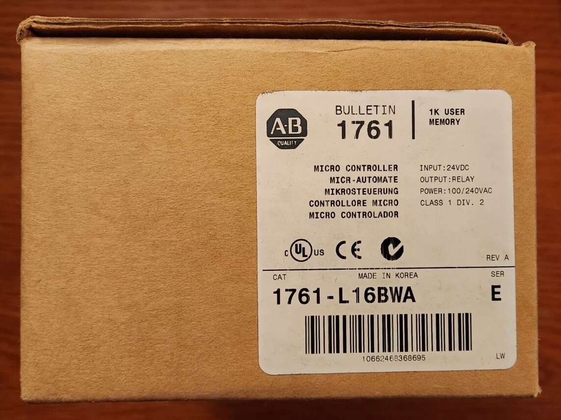 Allen-Bradley 1761-L16BWA Series E MicroLogix 1000 AC Power 16-Pt I/O CPU