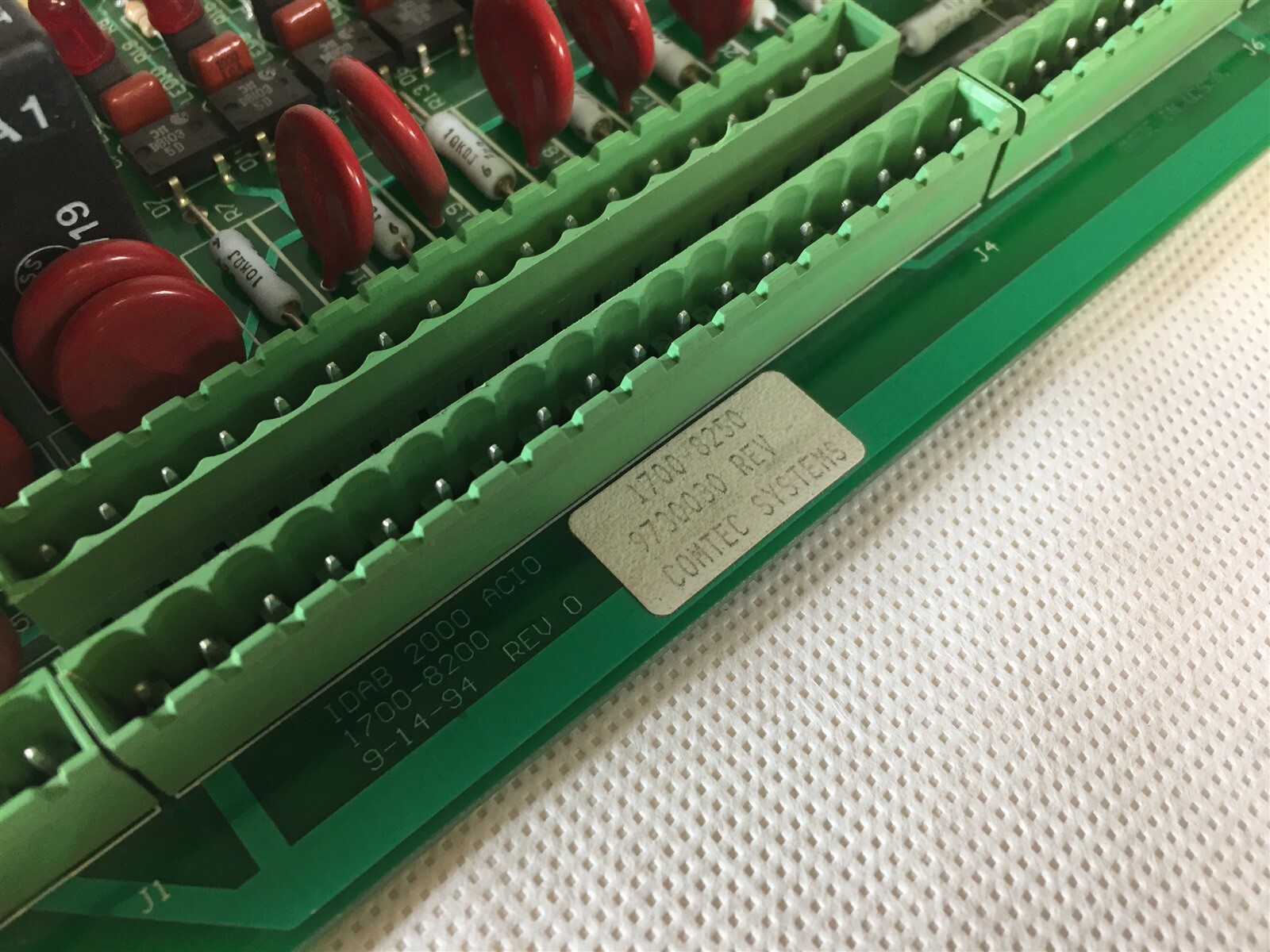 Comtec Systems IDAB 2000 ACIO 1700-8250 1700-8200 9-14-94 Rev O PLC Board R7