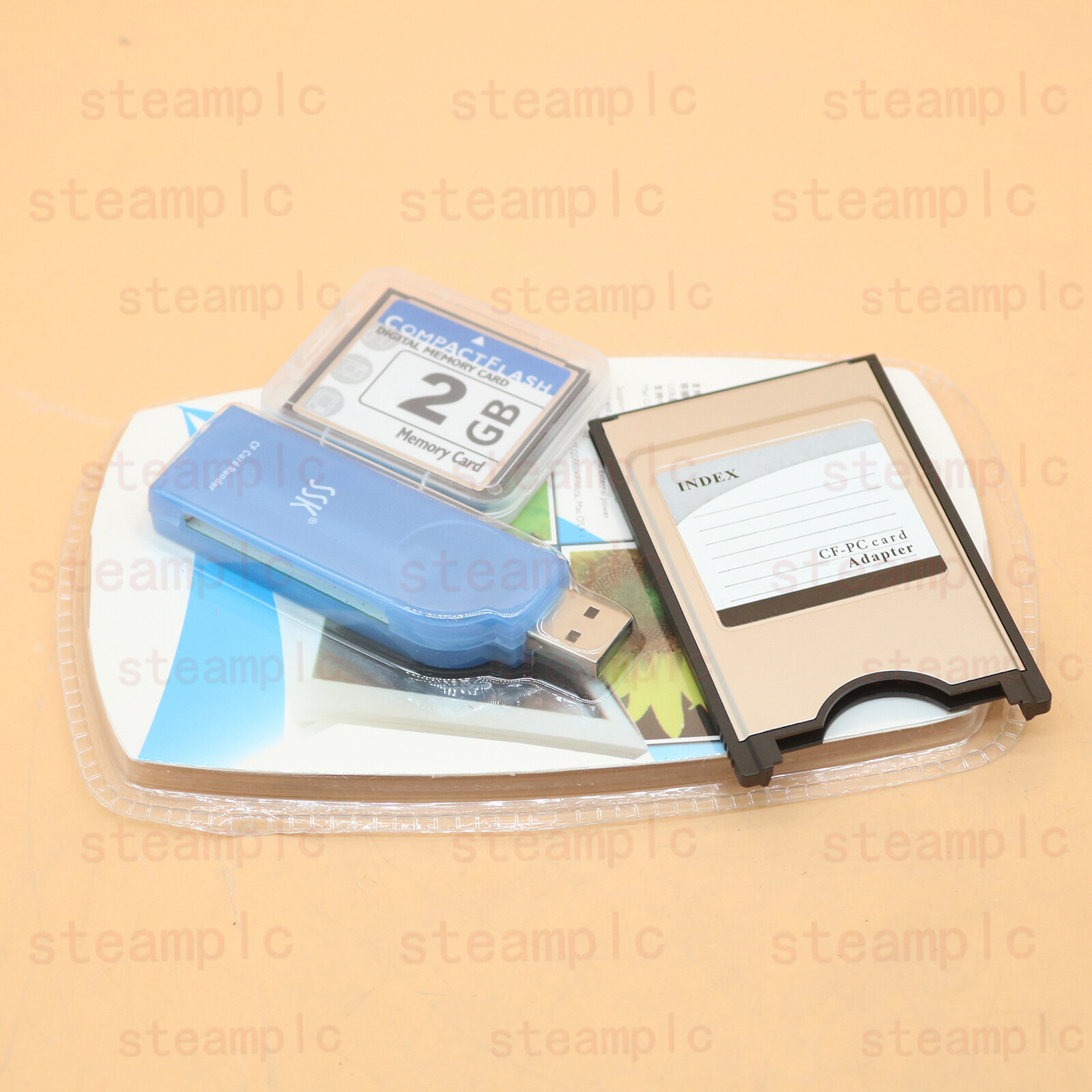 NEW reader 2GB CF Compact Flash card+CF-PCMCIA Adapter+SSK USB2.0 FANUC Parts