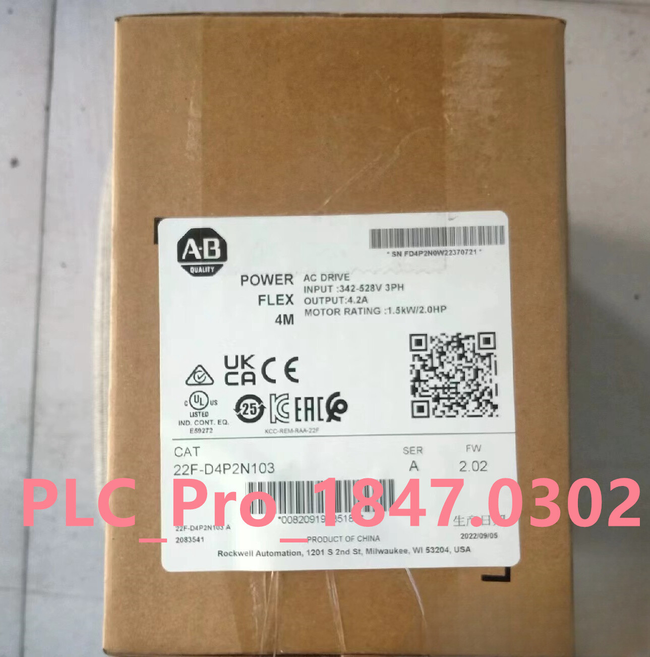 1PCS New Allen-Bradley 22F-D4P2N103 4M 1.5 kW 2 HP AC Drive #