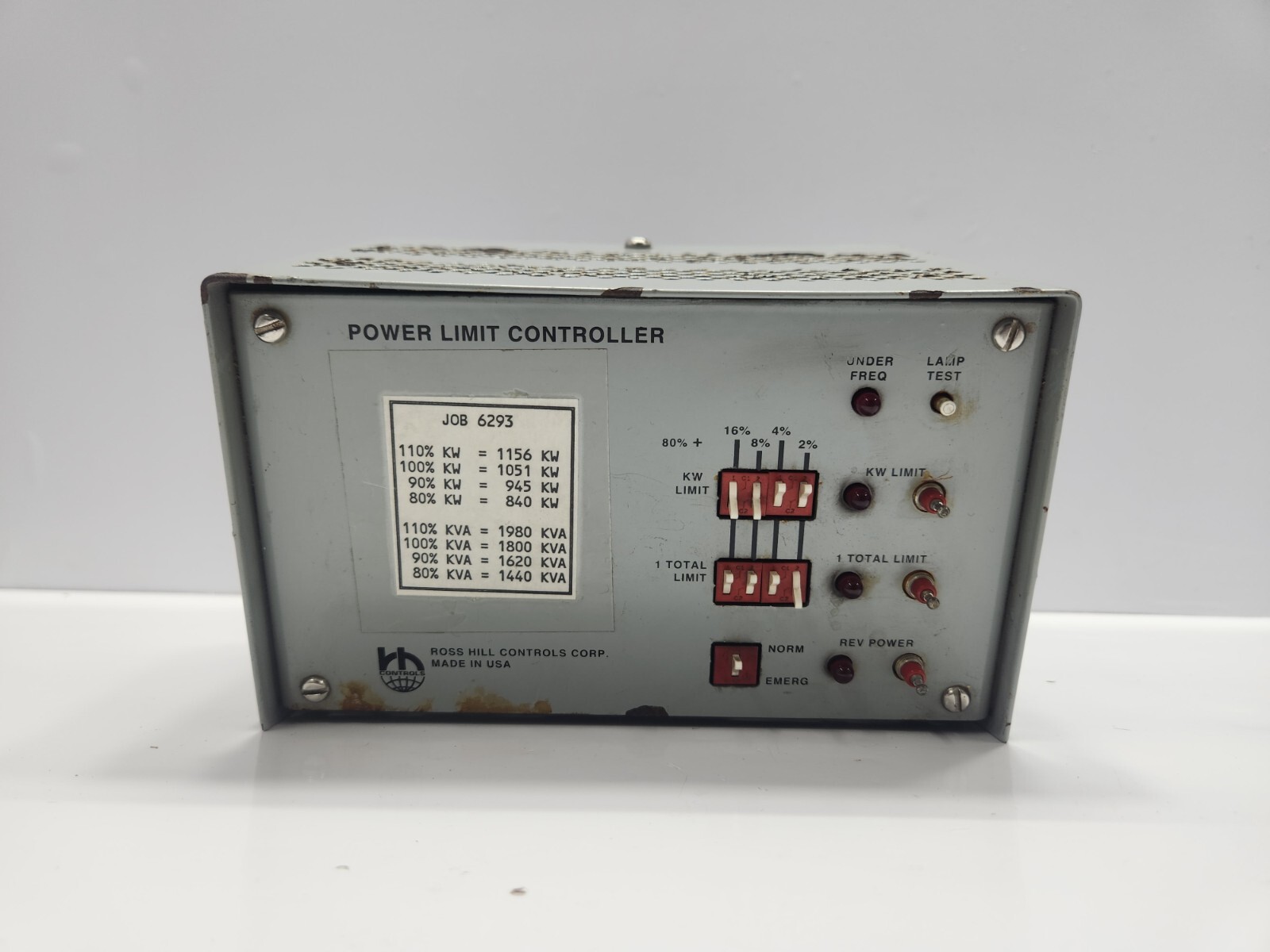 ROSS HILL CONTROLS 0000-7498-00 POWER LIMIT CONTROLLER REV A