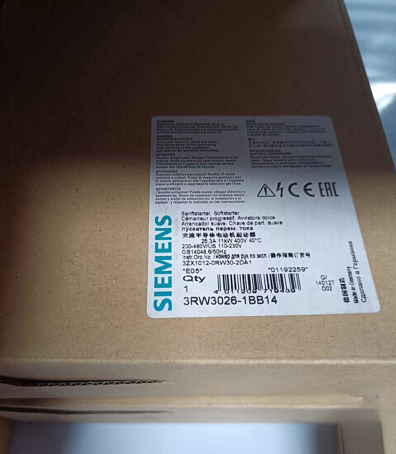 1PCS New original 3RW3026-1BB14 Siemens 3RW3 026-1BB14 Fast delivery