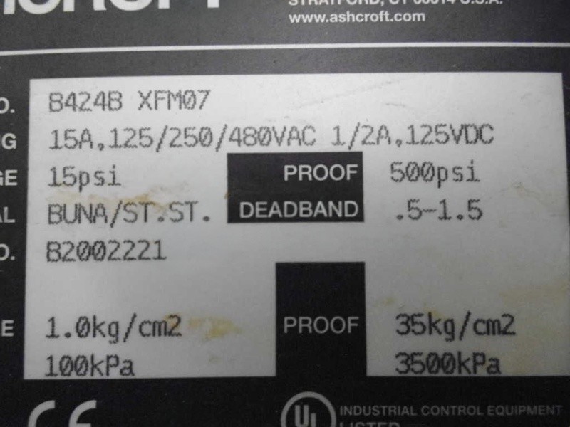 ASHCROFT B424BXFM07 15PSI NSNP