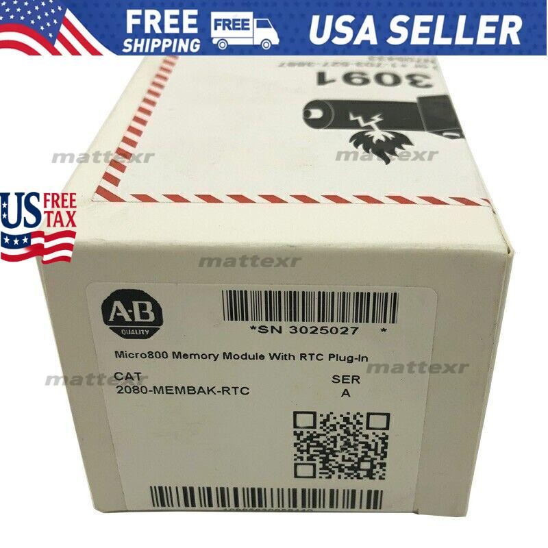 NEW Allen Bradley 2080-MEMBAK-RTC Memory Module With RTC Plug-In US Free Tax