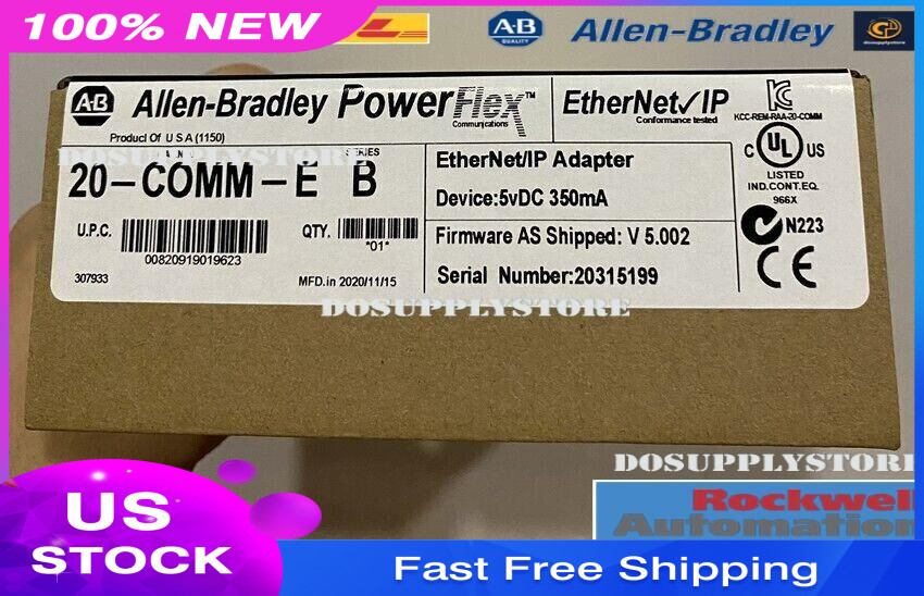 New Factory Sealed Allen-Bradley 20-COMM-E SER B Ethernet / IP Adaptor 20COMME