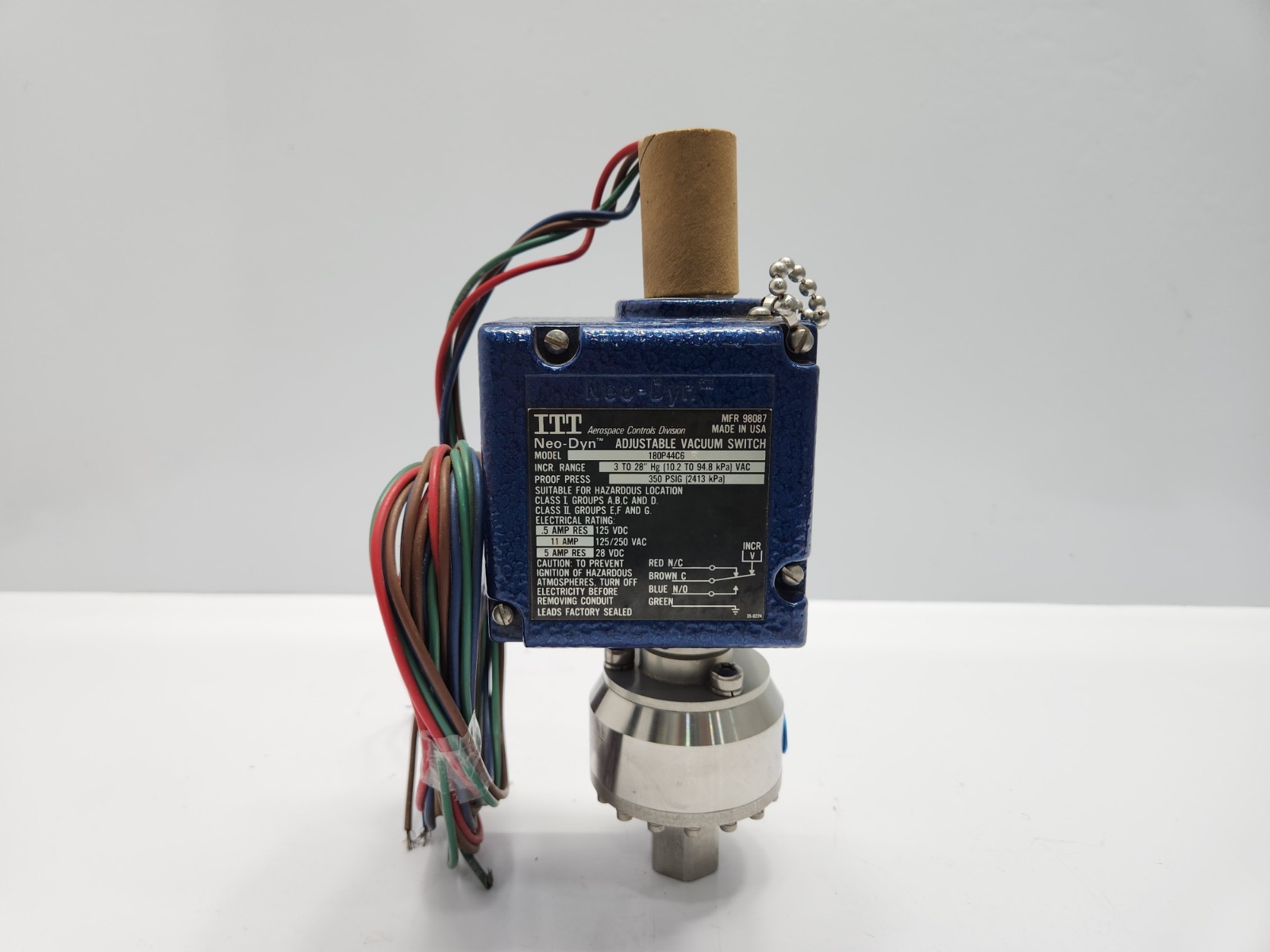 ITT NEO-DYN 180P44C6R ADJUSTABLE VACUUM SWITCH 350 PSIG