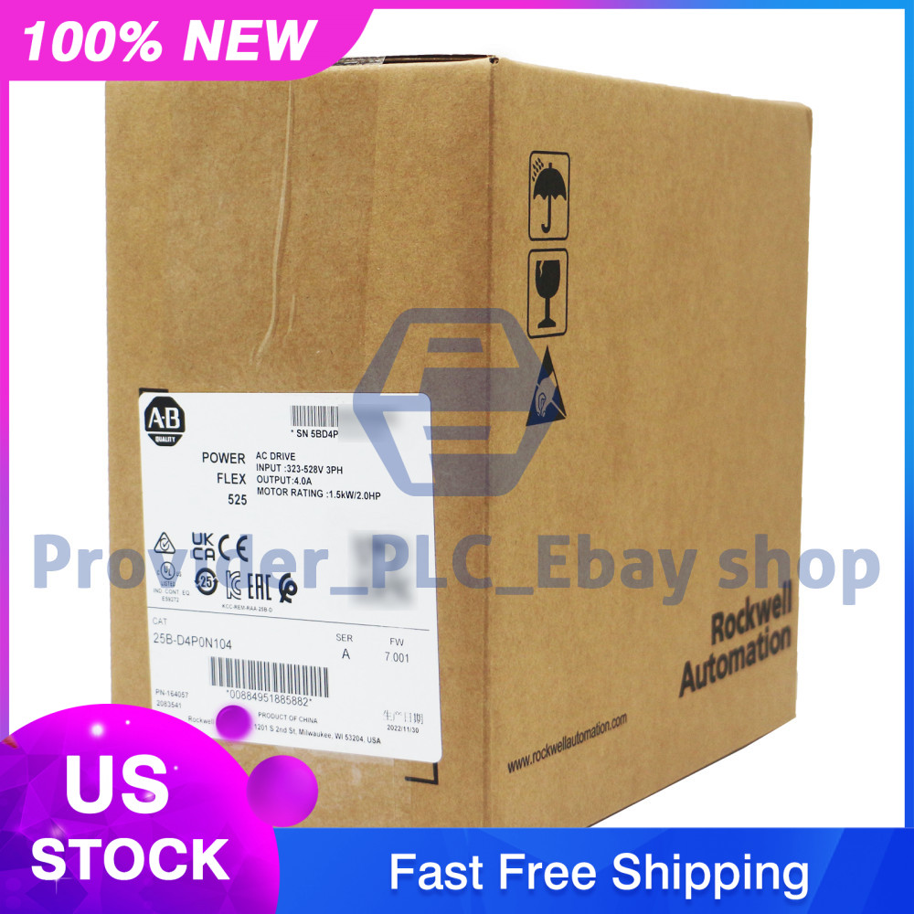 NEW Allen Bradley 25B-D4P0N104 525 1.5kW 2Hp AC Drive New In Box AB 25B-D4P0N104