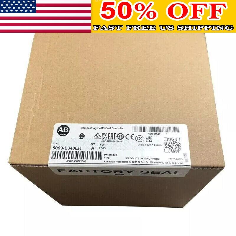 Factory Sealed AB 5069-L340ER FW 1.063 ENET Controller 5069L340ER US Free Tax