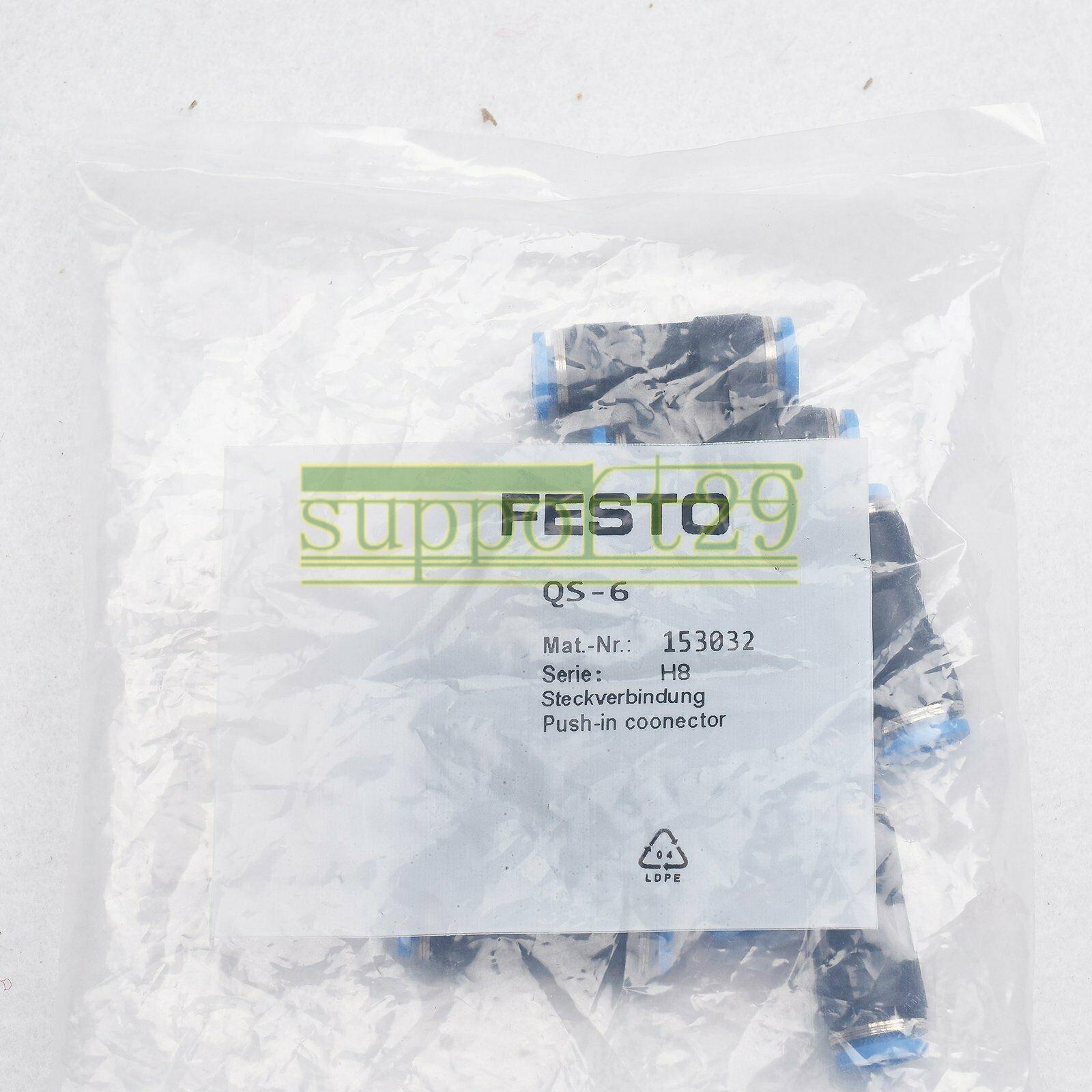 10PCS Festo connector QS-6 153032 New
