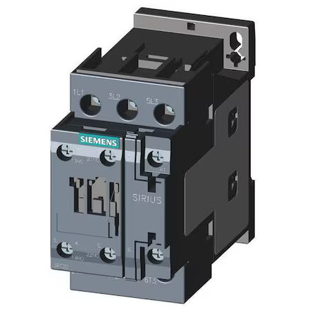 Siemens 3Rt20261ak60 Iec Magnetic Contactor, 1Nc/1No, 110V-120V Ac, 3 P,