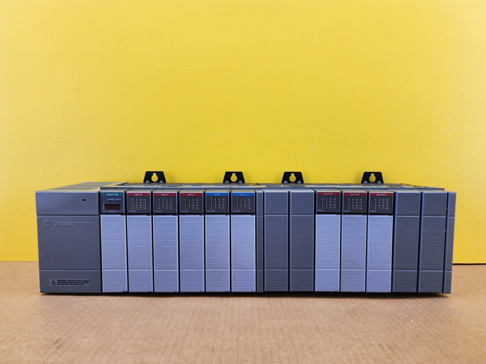 Allen Bradley 1746-A13 SLC 500 13 Slot Chassis/1746-P2 Power Supply w/(9)Modules