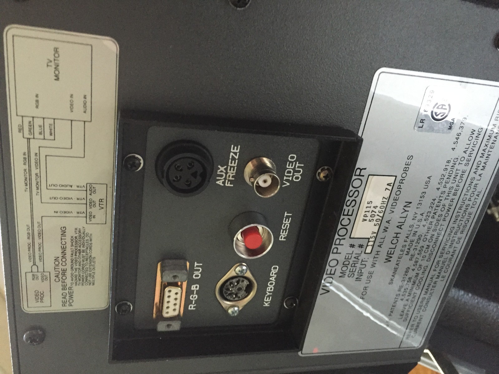 WELCH VP115 ,WELCH ALLYN VP115 VIDEO PROBE-2000 PROCESSOR ,AW