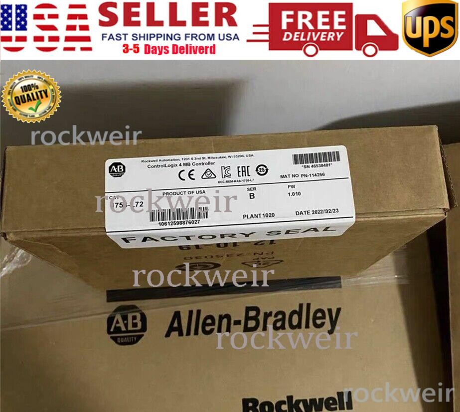 New Allen-Bradley 1756-L72 Ser B PLC GuardLogix 5573 Controller 4MB US