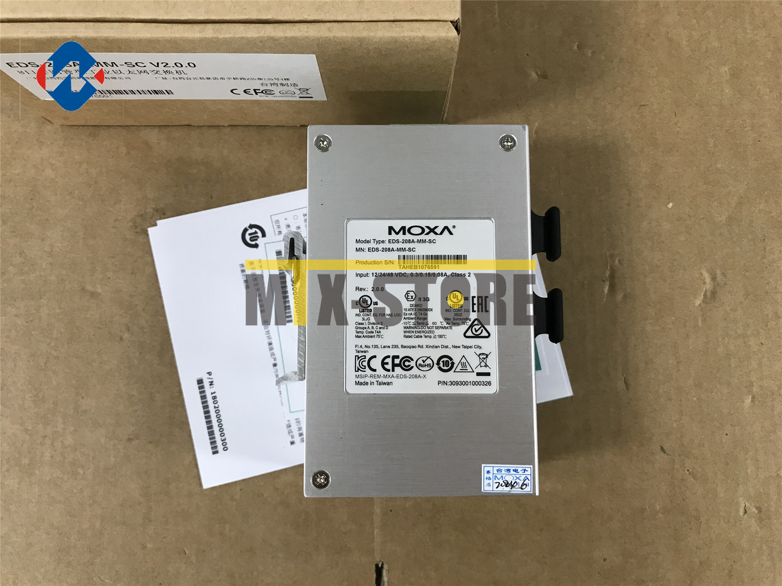 1PCS Brand new ones MOXA EDS-208A-MM-SC 2 Optical 6 Electric Ethernet Switch