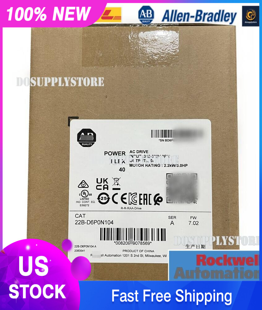 22B-D6P0N104 New 22BD6P0N104 PowerFlex 40- 2.2 kW (3 HP) AC Drive 1pcs