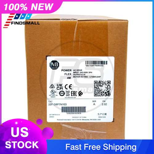 2024 New Sealed Allen Bradley 22F-D8P7N103 PowerFlex 4M-3.7 kW 5HP AC Drive
