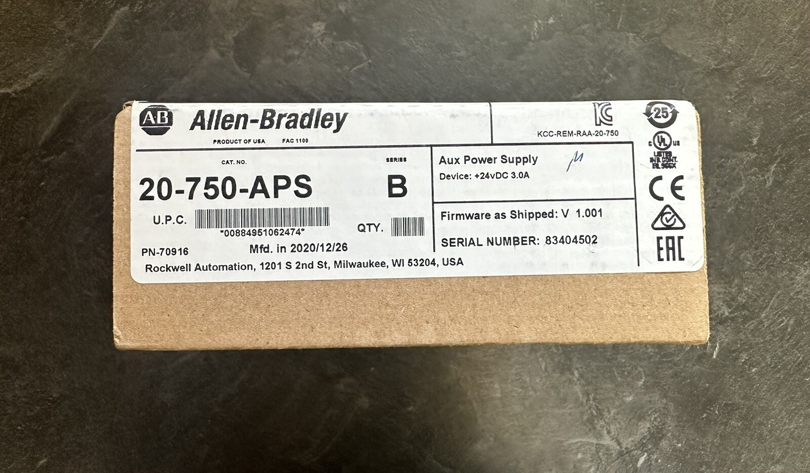 Allen-Bradley 20-750-APS Auxiliary Power Supply For PowerFlex 750 New