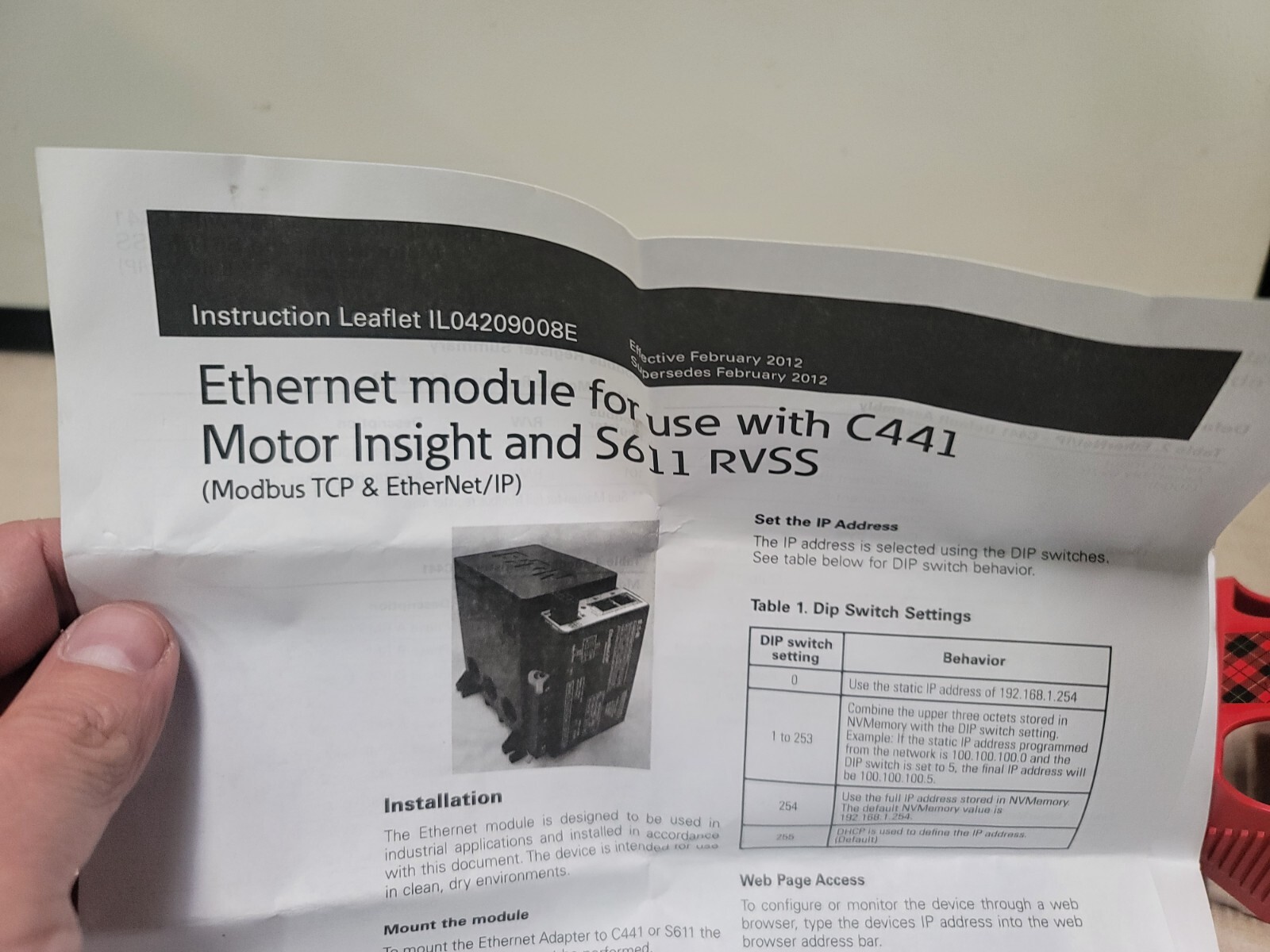 Eaton Ethernet Communication Adapter Module 120VAC C441R S611 RVSS