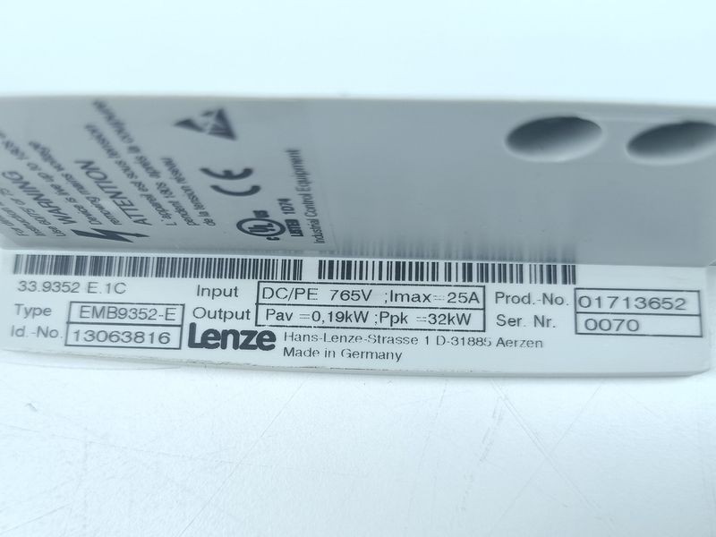 Lenze EMB9352-E 33.9352-E.1C 19kW 25A Brake Module EXCELLENT CONDITION & TESTED