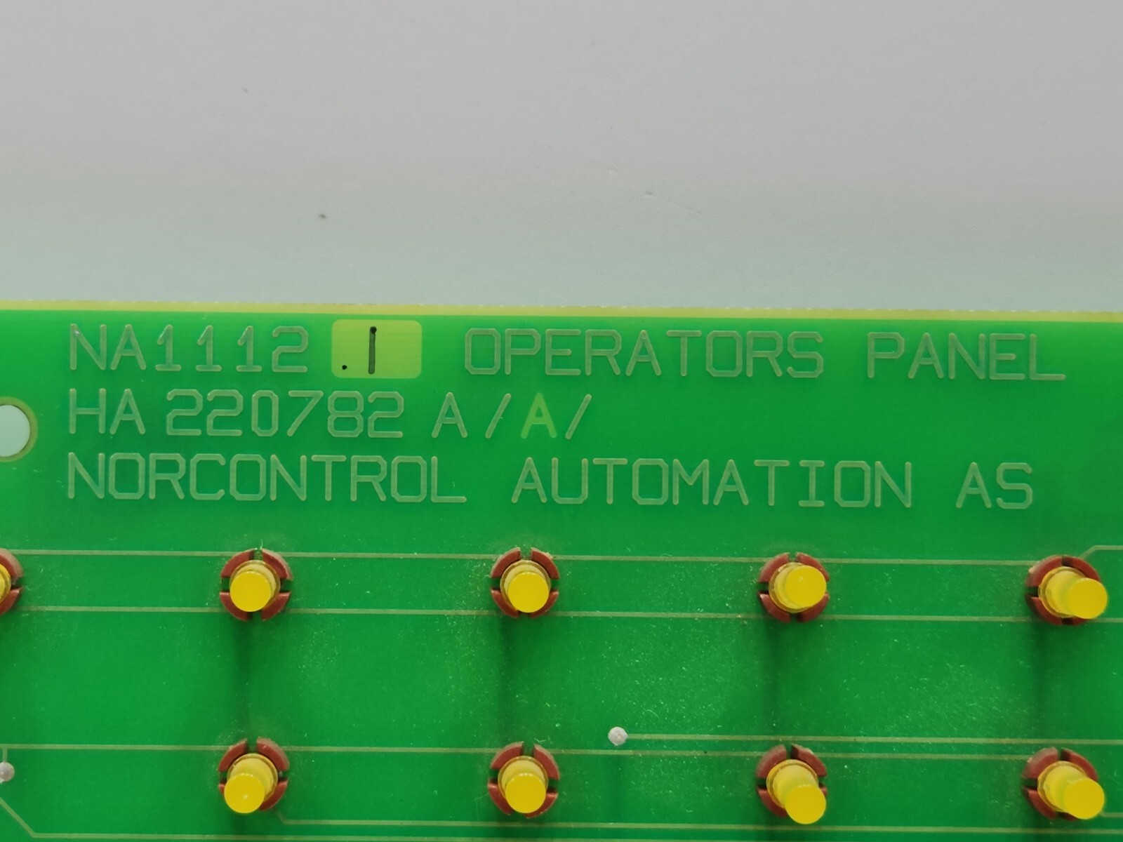 NORCONTROL NA1112.1 OPERATORS PANEL CARD HA220782A/A/