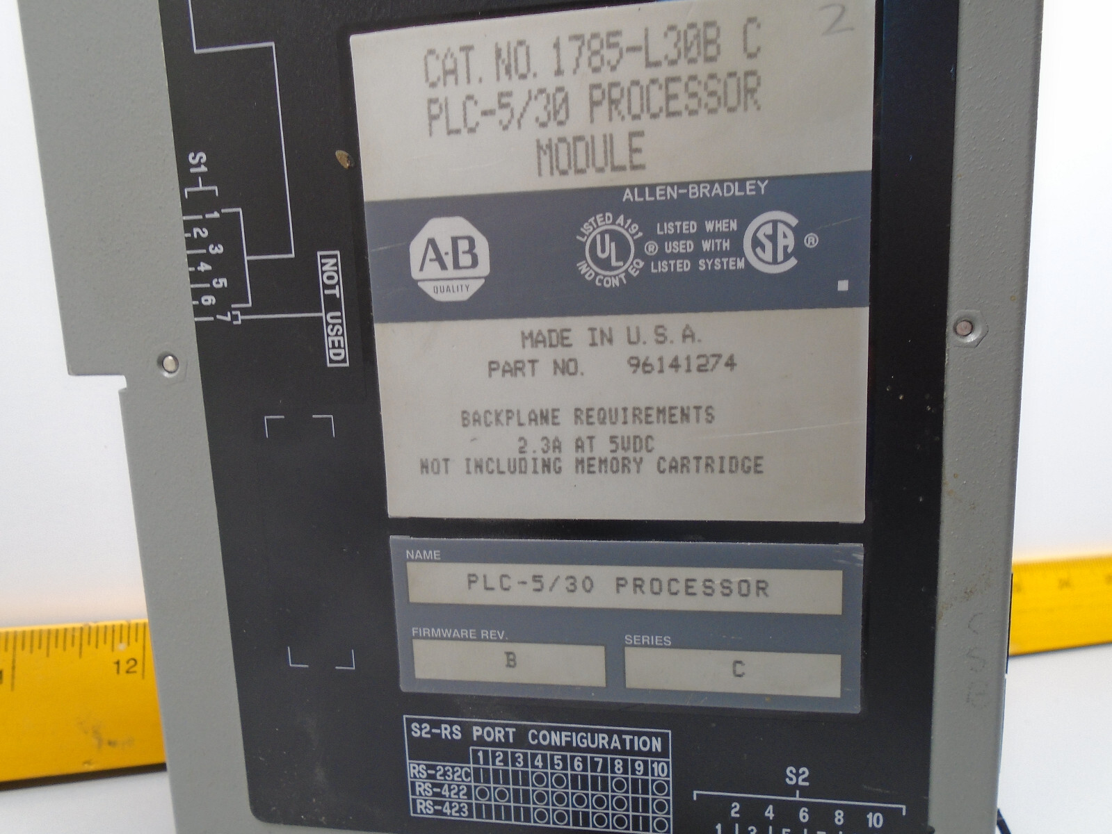1785-L30B /C Allen Bradley PLC 5 Processor 1785L30B Read Description N180