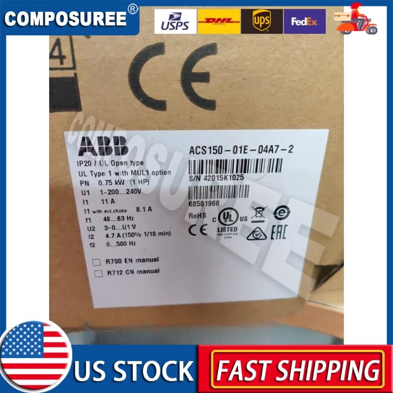 1PC New ABB ACS150-01E-04A7-2 Inverter 0.75KW 220V Fast Shipping US Free TAX