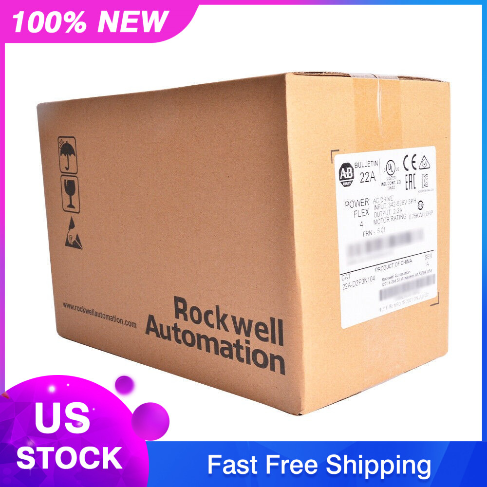 New AB 22A-D2P3N104 PowerFlex 4 0.75 kW 1 HP AC Drive 22AD2P3N104 US Free Tax