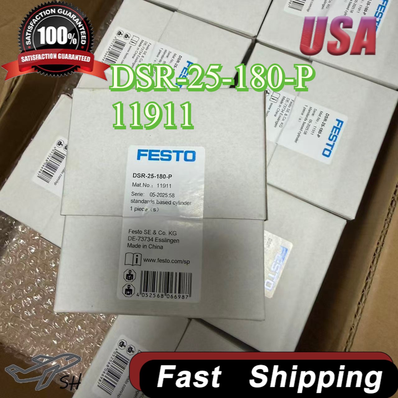 DSR-25-180-P Festo 11911 Semi-Rotary Pneumatic Drive Rotary Actuator New US
