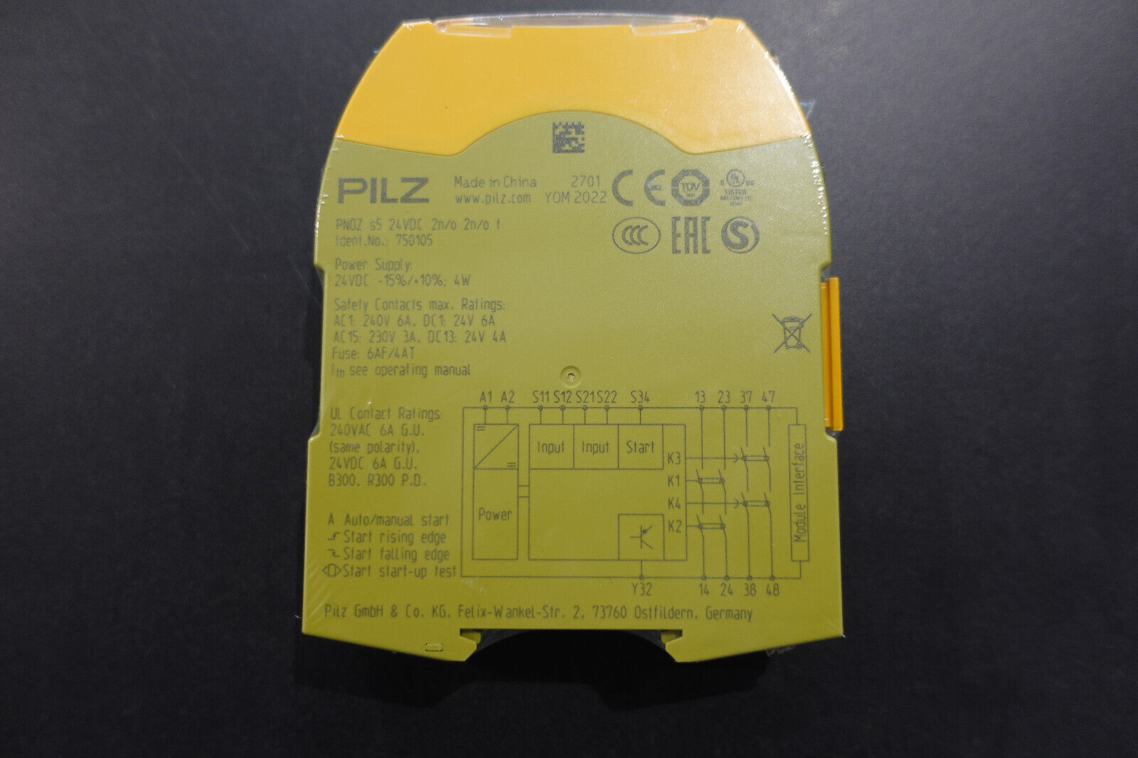 750105 NEW PILZ PNOZ s5 24VDC 772142 Safety Relay