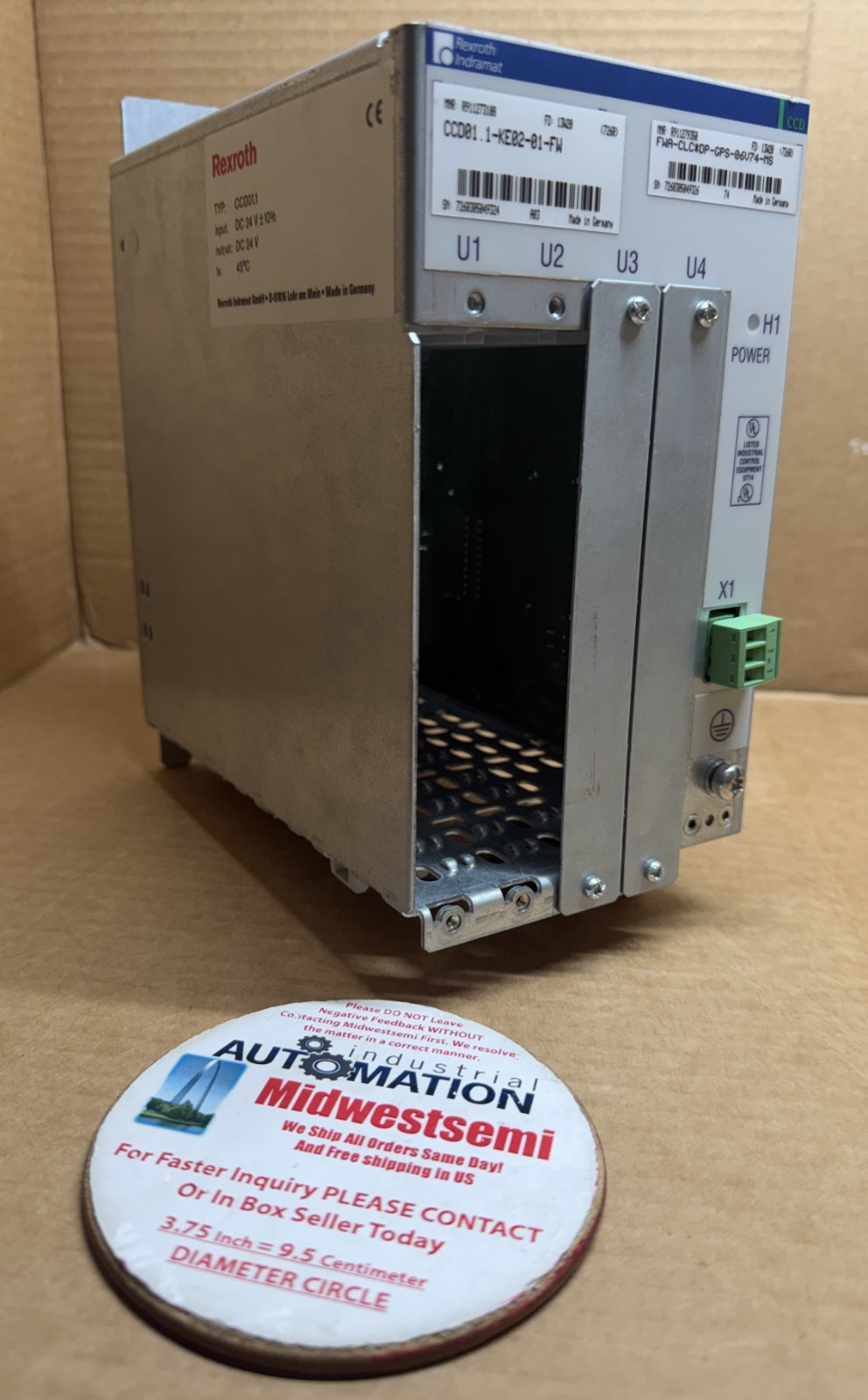 REXROTH INDRAMAT CCD01.1-KE02-01-FW MOTION CONTROLLER CHASSIS S/N: 7260305049324