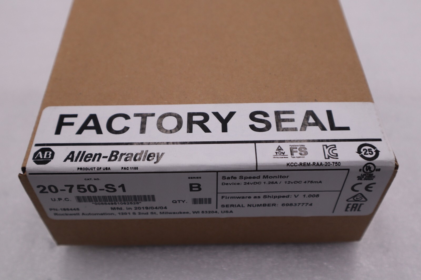 FACTORY SEALED Allen Bradley 20-750-S1 Safe Speed Monitor L-233-C US Free Tax