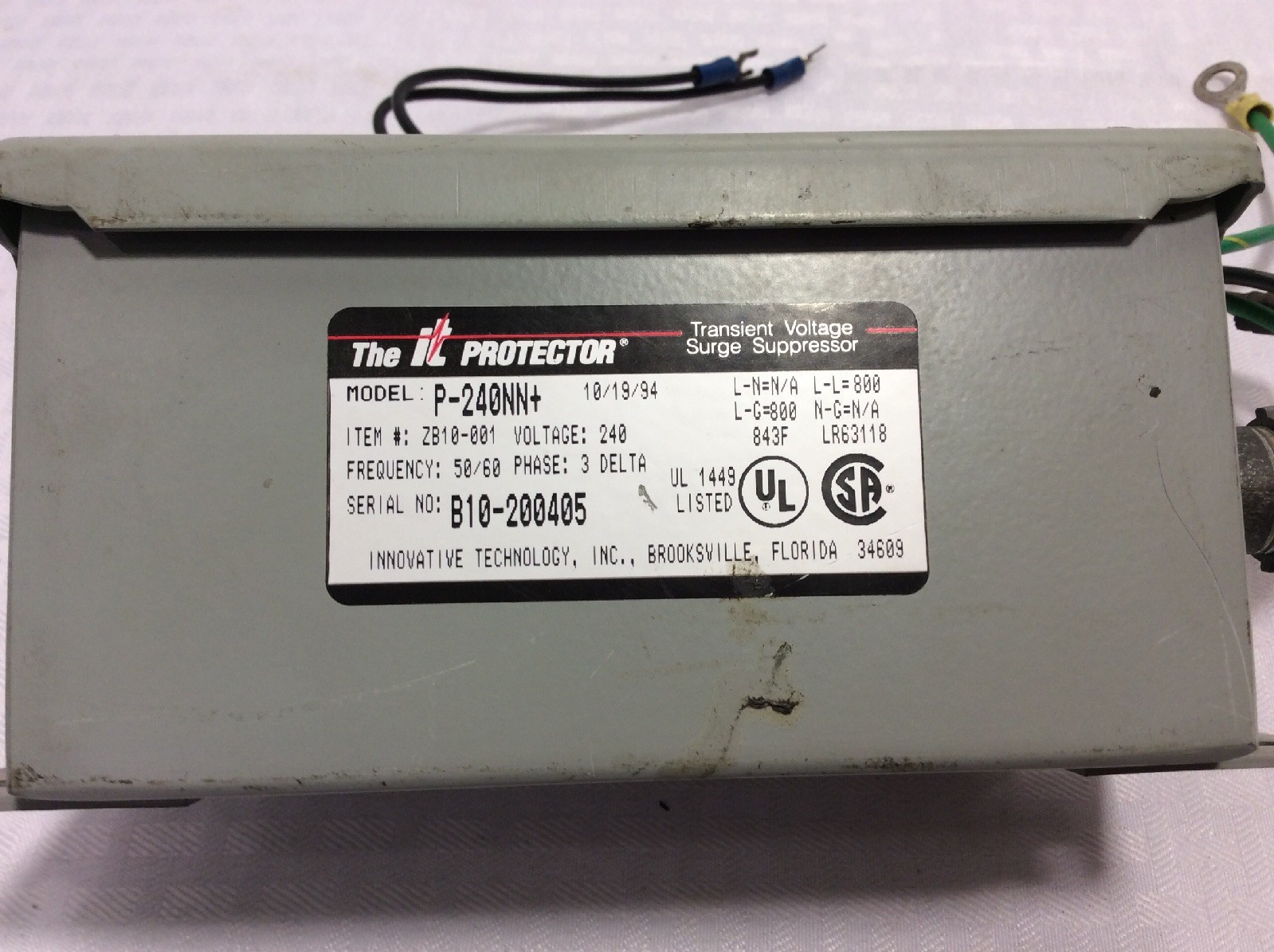 INNOVATIVE P-240NN+ TRANSIENT VOLTAGE SURGE SUPPRESSOR,IT PROTECTOR 240V 3-Phase