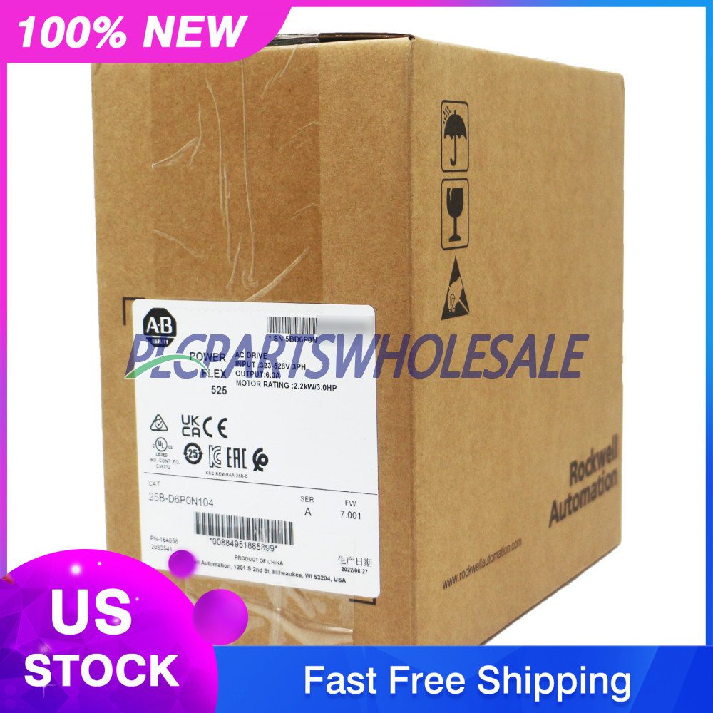 Allen Bradley 25B-D6P0N104 PowerFlex 525 2.2kW (3Hp) AC Drive Factory Sealed