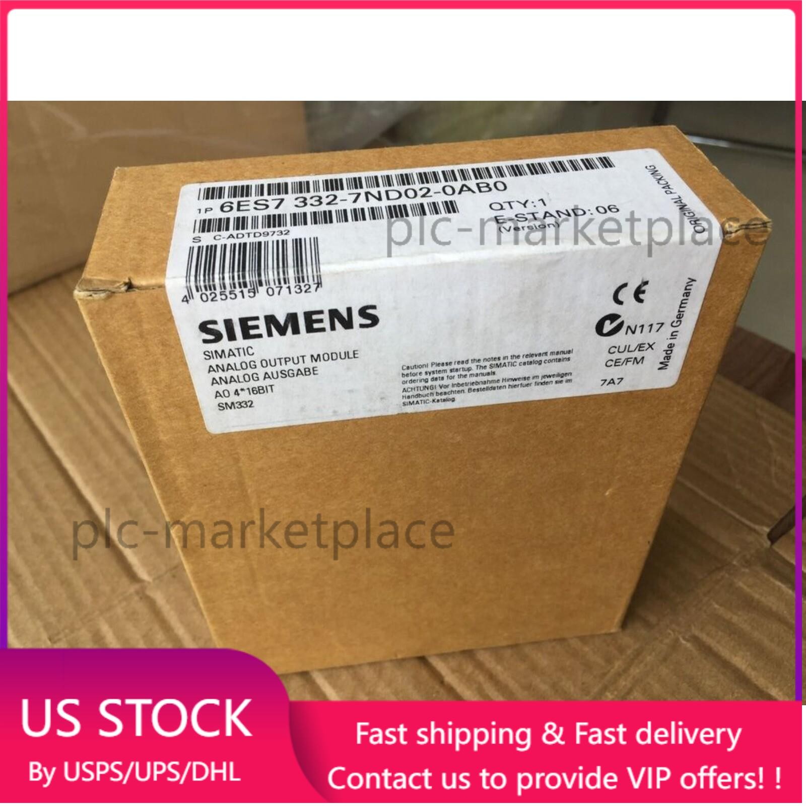 New Siemens 6ES7 332-7ND02-0AB0 6ES7332-7ND02-0AB0 S7-300 Analog Output SM 332