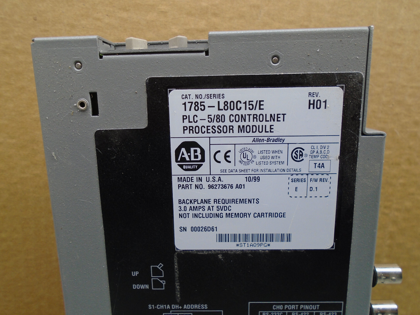 1785-L80C15 /E Allen Bradley PLC 5 Controlnet PLC Read Description N132