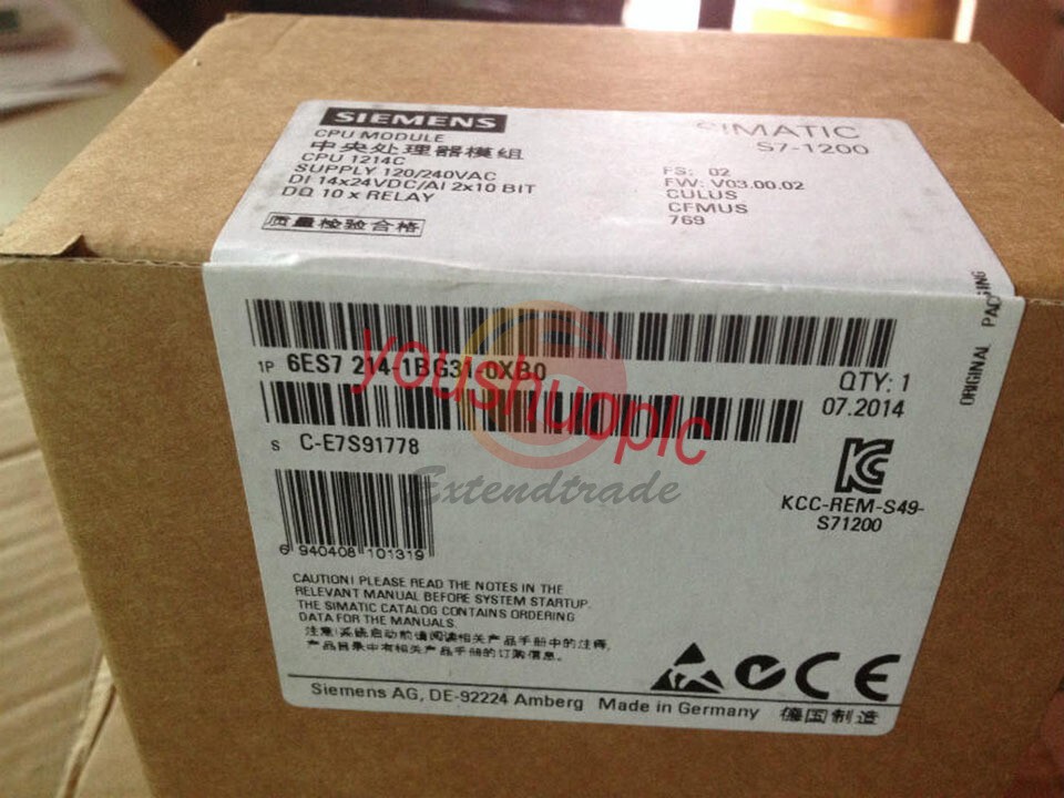 1PC Siemens 6ES7 214-1BG31-0XB0 6ES7214-1BG31-0XB0 NEW